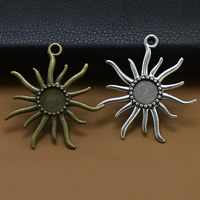 Zinc Alloy Pendant Cabochon Setting Sun plated lead & cadmium free Approx 1.5mm Inner Approx 12mm Sold By Bag