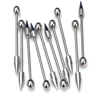Stainless Steel Tongue Ring original color 15-20mm Sold By Bag