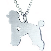 Stainless Steel Jewelry Necklace, with 5cm extender chain, Dog, oval chain, original color, 23x8mm, Sold Per Approx 20.5 Inch Strand