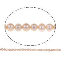 Clearance ferskvands perle perler, Ferskvandsperle, Kartoffel, naturlig, lilla, Grade AA, 7-8mm, Hole:Ca. 0.8mm, Solgt Per Ca. 15 inch Strand