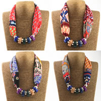 Chiffon Short Pendant Scarf with Resin & Zinc Alloy gold color plated & for woman & with rhinestone nickel lead & cadmium free Sold Per Approx 21.6 Inch Strand
