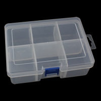 Sieraden Kralen Container, Plastic, Rechthoek, afneembare & 6 cellen, 164x122x58mm, Verkocht door PC