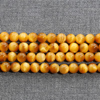 Natural Tiger Eye Beads Round gold Sold Per Approx 15.5 Inch Strand
