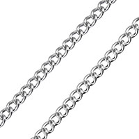 Ovalni lanac od nehrđajućeg čelika, Nehrđajući čelik, twist ovalni lanac, izvorna boja, 4x3x1mm, Dužina Približno 100 m, Približno 100m/Lot, Prodano By Lot