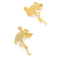 Brass Stud Earring Animal KC gold color plated nickel lead & cadmium free 15mm Sold By Pair