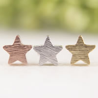 Brass Stud Earring Star plated nickel lead & cadmium free 15mm Sold By Pair