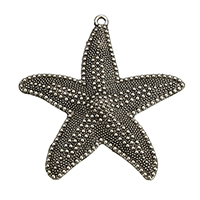 Zinc Alloy Animal Pendants Starfish antique silver color plated nickel lead & cadmium free Approx 3mm Sold By Lot