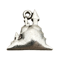 Zinc Alloy Castle antique silver color plated nickel lead & cadmium free Approx 1.5mm Sold By Lot