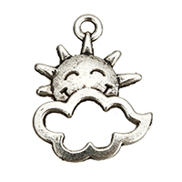 Zinc Alloy Pendants Sun antique silver color plated nickel lead & cadmium free Approx 1.2mm Sold By Lot