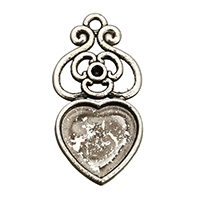 Zinc Alloy Pendant Rhinestone Setting Heart antique silver color plated hollow nickel lead & cadmium free Approx 2mm Inner Approx 1.5 Sold By Lot