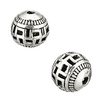 Zinc Alloy Hollow Beads Round antique silver color plated nickel lead & cadmium free Approx 2mm Sold By Lot