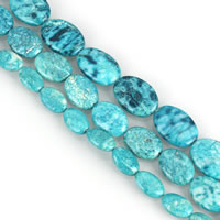 Dyed Jade Beads Flat Oval blue Sold By Strand