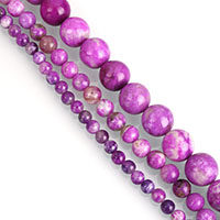 Dyed Jade Beads Round imitation sugilite purple Sold By Strand