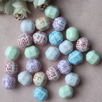 Kemisk vask akryl perler, blandede farver, 14x14mm, Hole:Ca. 1mm, Ca. 270pc'er/Bag, Solgt af Bag