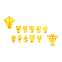 24K arany gyöngyök, 24 karátos arany, különböző stílusokat a választás, 11-13x11-13mm, Lyuk:Kb 1-2mm, Által értékesített PC