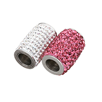 Stainless Steel Magnetic Clasp with Rhinestone Clay Pave Column hand polished Approx 6mm Sold By Lot