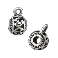 Zinc Alloy Bail Beads Rondelle hollow & blacken Approx 1.5mm 2.5mm Sold By Lot