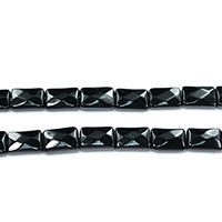 Perles Agates Noires naturelles, agate noire, rectangle, normes différentes pour le choix & facettes, Trou:Environ 1-2mm, Longueur Environ 15 pouce, Vendu par lot