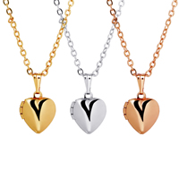 Fashion Locket Necklace Brass Heart plated with photo locket & oval chain & for woman nickel lead & cadmium free Sold Per Approx 15.7 Inch Strand