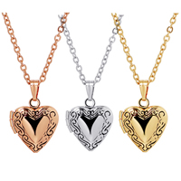 Fashion Locket Necklace Brass Heart plated with photo locket & oval chain & for woman & blacken nickel lead & cadmium free Sold Per Approx 15.7 Inch Strand