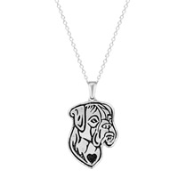 Unisex Necklace Zinc Alloy with iron chain Dog antique silver color plated oval chain lead & cadmium free 45cm Sold Per Approx 17.5 Inch Strand