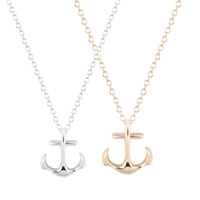 Unisex Necklace Zinc Alloy with iron chain Anchor plated nautical pattern & oval chain lead & cadmium free 45cm Sold Per Approx 17.5 Inch Strand