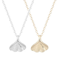 Unisex Necklace Zinc Alloy with iron chain Ginkgo Leaf plated oval chain lead & cadmium free 45cm Sold Per Approx 17.5 Inch Strand