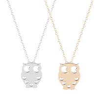 Unisex Necklace Zinc Alloy with iron chain Owl plated oval chain lead & cadmium free 45cm Sold Per Approx 17.5 Inch Strand