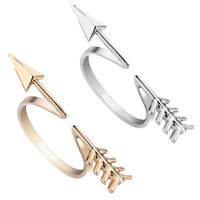 Zinc Alloy Cuff Finger Ring Arrow plated adjustable & for woman lead & cadmium free 15-16mm US Ring Sold By PC
