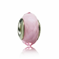 Lampwork perle European, Rondelle, ručno izrađen, limena dvostruka jezgra bez trol & faceted & velika rupa, 7x14mm, Rupa:Približno 5mm, Prodano By PC