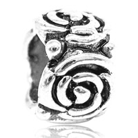 Zinc Alloy European Beads Flower antique silver color plated without troll lead & cadmium free Approx 4-4.5mm Sold By PC