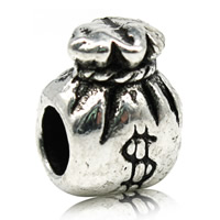 Zinc Alloy European Beads Money Bag antique silver color plated without troll lead & cadmium free Approx 4-4.5mm Sold By PC