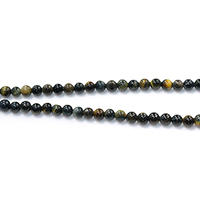 Tigerauge Perlen, rund, natürlich, verschiedene Größen vorhanden, gemischte Farben, Grade A, Bohrung:ca. 0.4-1mm, Länge ca. 15.5 ZollInch, verkauft von Menge