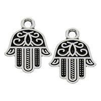 Zinc Alloy Hamsa Pendants antique silver color plated Approx 2mm Sold By Bag