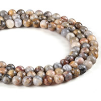 Prirodni Crazy ahat perle, Crazy Agate, Krug, različite veličine za izbor, Rupa:Približno 1mm, Prodano Per Približno 15.5 inčni Strand