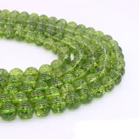 Φυσικό χαλαζία κοσμήματα χάντρες, Πράσινο Quartz, Γύρος, φυσικός, διαφορετικό μέγεθος για την επιλογή, Τρύπα:Περίπου 1mm, Sold Per Περίπου 15.5 inch Strand