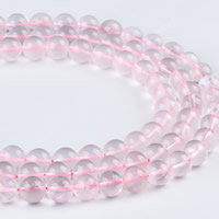 Natürliche Rosenquarz Perlen, rund, verschiedene Größen vorhanden, Bohrung:ca. 1mm, verkauft per ca. 15.5 ZollInch Strang