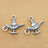 Zinc Alloy Tool Pendants Lamp of Aladdin antique silver color plated nickel lead & cadmium free Approx 1.5mm Sold By Lot
