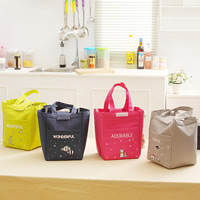 Oxford Lunch Bag with Polyester Rectangle printing & with letter pattern Sold By Lot