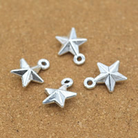 Zinc Alloy Star Pendant antique silver color plated nickel lead & cadmium free Approx 1.5mm Sold By Lot