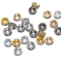 Rhinestone Spacers Iron Rondelle plated with rhinestone 6mm Approx 1.5mm Sold By Bag