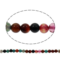 Perline naturali agata vena di drago, Cerchio, naturale, 6mm, Foro:Appross. 1mm, Appross. 20PC/filo, Venduto per Appross. 15 pollice filo