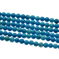 Χάντρες Turquoise, Βαμμένα Τυρκουάζ, Γύρος, 3mm, Τρύπα:Περίπου 1mm, Περίπου 133PCs/Strand, Sold Per Περίπου 16 inch Strand