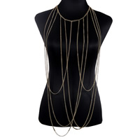Body Chain Jewelry Zinc Alloy gold color plated twist oval chain & for woman nickel lead & cadmium free Sold Per Approx 15.5 Inch Strand