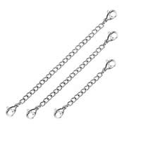 Stainless Steel Extender Chain & with lobster clasp original color Sold By Lot