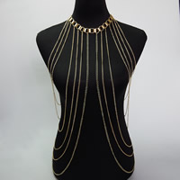 Zinc Alloy Body Chain gold color plated twist oval chain & for woman nickel lead & cadmium free Sold Per Approx 15.5 Inch Strand