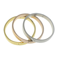 Bracelet en acier inoxydable, Placage, pour femme, plus de couleurs à choisir, 6mm, Diamètre intérieur:Environ 50x58mm, Vendu par PC