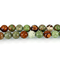 grüner Opal Perle, rund, verschiedene Größen vorhanden & facettierte, Bohrung:ca. 0.5-1.5mm, Länge ca. 15 ZollInch, verkauft von Menge