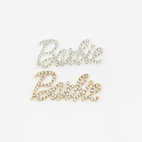 Mobile Phone DIY Decoration Zinc Alloy Letter plated with letter pattern & with rhinestone lead & cadmium free Sold By Bag