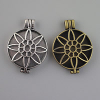 Fashion Locket Pendants Zinc Alloy Flat Round plated hollow lead & cadmium free Approx 3-5mm Sold By PC